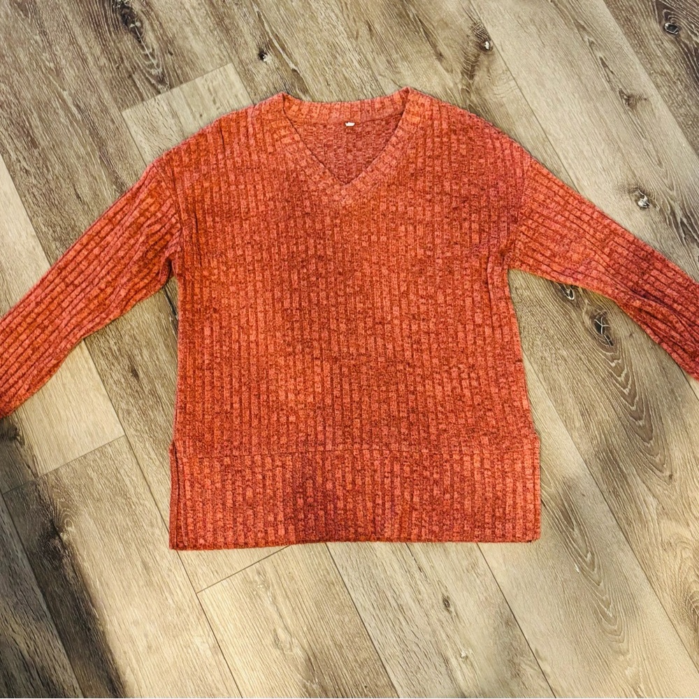Amazon Women's V-Neck Sweater - Burnt Orange